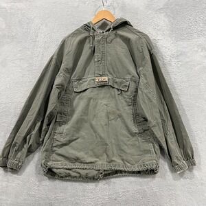 Vintage Express Jacket Mens Medium Anoak 90s Green Pullover Y2K Hood